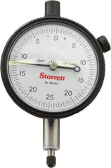 Starrett - 1/8" Range, 0-25-0 Dial Reading, 0.0005" Graduation Dial Drop Indicator - 2-1/4" Dial, 0.05" Range per Revolution, Revolution Counter - All Tool & Supply