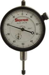 Starrett - 1/2" Range, 0-50-0 Dial Reading, 0.001" Graduation Dial Drop Indicator - 2-1/4" Dial, 0.1" Range per Revolution, Revolution Counter - All Tool & Supply