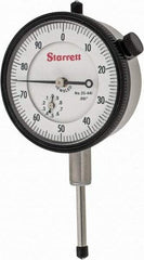 Starrett - 1" Range, 0-100 Dial Reading, 0.001" Graduation Dial Drop Indicator - 2-1/4" Dial, 0.1" Range per Revolution, Revolution Counter - All Tool & Supply