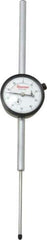 Starrett - 3" Range, 0-100 Dial Reading, 0.001" Graduation Dial Drop Indicator - 2-1/4" Dial, 0.1" Range per Revolution, Revolution Counter - All Tool & Supply