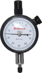 Starrett - 1/8" Range, 0-25-0 Dial Reading, 0.0005" Graduation Dial Drop Indicator - 1-11/16" Dial, 0.05" Range per Revolution, Revolution Counter - All Tool & Supply