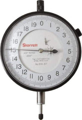 Starrett - 0.4" Range, 0-20 Dial Reading, 0.0001" Graduation Dial Drop Indicator - 3-5/8" Dial, 0.02" Range per Revolution - All Tool & Supply