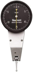 Starrett - 0.03 Inch Range, 0.0005 Inch Dial Graduation, Horizontal Dial Test Indicator - 1-3/8 Inch Black Dial, 0-15-0 Dial Reading - All Tool & Supply