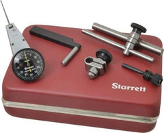 Starrett - 7 Piece, 0" to 0.06" Measuring Range, 1-3/8" Dial Diam, 0-30-0 Dial Reading, Black Dial Test Indicator Kit - 1-5/16" Contact Point Length, 2mm Ball Diam, 0.001" Dial Graduation - All Tool & Supply