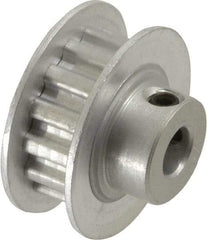 Power Drive - 14 Tooth, 1/4" Inside x 0.871" Outside Diam, Hub & Flange Timing Belt Pulley - 1/4" Belt Width, 0.891" Pitch Diam, 0.438" Face Width, Aluminum - All Tool & Supply