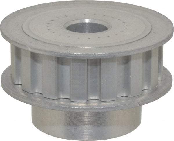 Power Drive - 16 Tooth, 1/2" Inside x 1.88" Outside Diam, Hub & Flange Timing Belt Pulley - 1/2" Belt Width, 1.91" Pitch Diam, 0.719" Face Width, Aluminum - All Tool & Supply