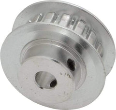 Power Drive - 16 Tooth, 1/4" Inside x 1" Outside Diam, Hub & Flange Timing Belt Pulley - 1/4" Belt Width, 1.019" Pitch Diam, 0.438" Face Width, Aluminum - All Tool & Supply