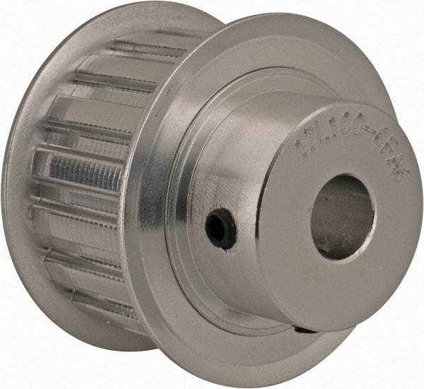 Power Drive - 17 Tooth, 1/2" Inside x 2" Outside Diam, Hub & Flange Timing Belt Pulley - 1" Belt Width, 2.029" Pitch Diam, 1-1/4" Face Width, Aluminum - All Tool & Supply