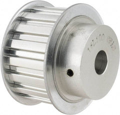 Power Drive - 18 Tooth, 1/2" Inside x 2.119" Outside Diam, Hub & Flange Timing Belt Pulley - 1" Belt Width, 2.149" Pitch Diam, 1-1/4" Face Width, Aluminum - All Tool & Supply