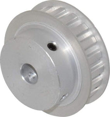 Power Drive - 20 Tooth, 1/2" Inside x 2.357" Outside Diam, Hub & Flange Timing Belt Pulley - 1/2" Belt Width, 2.387" Pitch Diam, 0.719" Face Width, Aluminum - All Tool & Supply