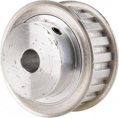 Power Drive - 20 Tooth, 1/2" Inside x 2.357" Outside Diam, Hub & Flange Timing Belt Pulley - 3/4" Belt Width, 2.387" Pitch Diam, 1" Face Width, Aluminum - All Tool & Supply