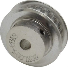 Power Drive - 20 Tooth, 1/4" Inside x 1.253" Outside Diam, Hub & Flange Timing Belt Pulley - 1/4" Belt Width, 1.273" Pitch Diam, 0.438" Face Width, Aluminum - All Tool & Supply