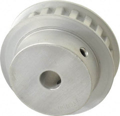 Power Drive - 21 Tooth, 1/2" Inside x 2.477" Outside Diam, Hub & Flange Timing Belt Pulley - 1/2" Belt Width, 2.507" Pitch Diam, 3/4" Face Width, Aluminum - All Tool & Supply