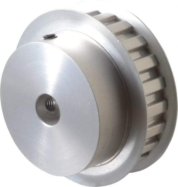 Power Drive - 22 Tooth, 1/2" Inside x 2.596" Outside Diam, Hub & Flange Timing Belt Pulley - 1/2" Belt Width, 2.626" Pitch Diam, 3/4" Face Width, Aluminum - All Tool & Supply