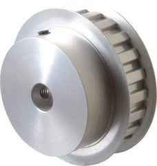 Power Drive - 22 Tooth, 1/2" Inside x 2.596" Outside Diam, Hub & Flange Timing Belt Pulley - 1/2" Belt Width, 2.626" Pitch Diam, 3/4" Face Width, Aluminum - All Tool & Supply