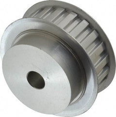 Power Drive - 22 Tooth, 1/2" Inside x 2.596" Outside Diam, Hub & Flange Timing Belt Pulley - 3/4" Belt Width, 2.626" Pitch Diam, 1" Face Width, Aluminum - All Tool & Supply