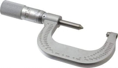 Starrett - 1 to 2" Range, Mechanical Screw Thread Micrometer - Plain Thimble, 0.001" Graduation, 0.004mm Accuracy - All Tool & Supply