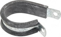 Made in USA - 1-1/4" Pipe, 1-1/4" Rod, Cushion Clamp - Gray & Black, Galvanized Steel & EPDM Cushion - All Tool & Supply