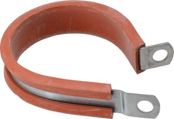 Made in USA - 1-3/4" Pipe, 1-3/4" Rod, Cushion Clamp - Gray & Red, Galvanized Steel & Silcone Cushion - All Tool & Supply