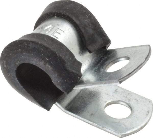 Made in USA - 1/4" Rod, Cushion Clamp - Gray & Black, Galvanized Steel & EPDM Cushion - All Tool & Supply