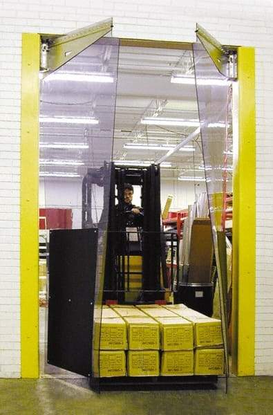 TMI, LLC - 10' Door Width x 10' Door Height PVC Bi-Parting Flexible Swinging Door - 0.16" Strip Thickness, Clear - All Tool & Supply