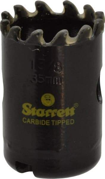 Starrett - 1-3/8" Diam, 1-5/8" Cutting Depth, Hole Saw - Carbide-Tipped Saw, Toothed Edge - All Tool & Supply