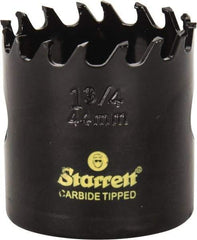 Starrett - 1-3/4" Diam, 1-5/8" Cutting Depth, Hole Saw - Carbide-Tipped Saw, Toothed Edge - All Tool & Supply