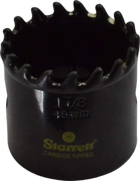 Starrett - 1-7/8" Diam, 1-5/8" Cutting Depth, Hole Saw - Carbide-Tipped Saw, Toothed Edge - All Tool & Supply