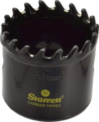 Starrett - 2" Diam, 1-5/8" Cutting Depth, Hole Saw - Carbide-Tipped Saw, Toothed Edge - All Tool & Supply