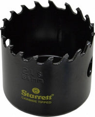 Starrett - 2-1/8" Diam, 1-5/8" Cutting Depth, Hole Saw - Carbide-Tipped Saw, Toothed Edge - All Tool & Supply