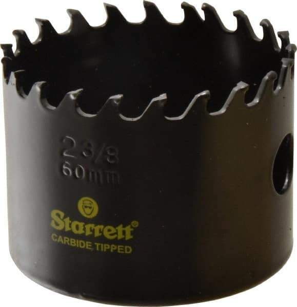 Starrett - 2-3/8" Diam, 1-5/8" Cutting Depth, Hole Saw - Carbide-Tipped Saw, Toothed Edge - All Tool & Supply