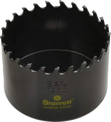 Starrett - 2-3/4" Diam, 1-5/8" Cutting Depth, Hole Saw - Carbide-Tipped Saw, Toothed Edge - All Tool & Supply