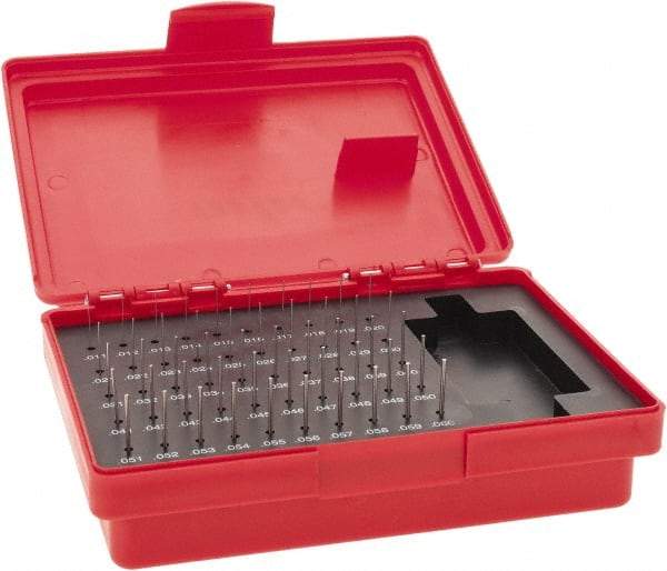 Value Collection - 50 Piece, 0.011 to 0.06 Inch Diameter Plug & Pin Gage Set - Minus 0.0002 Inch Tolerance, Class ZZ - All Tool & Supply