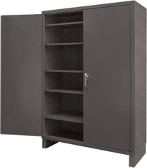 Durham - 5 Shelf Locking Storage Cabinet - Steel, 60" Wide x 24" Deep x 84" High, Gray - All Tool & Supply