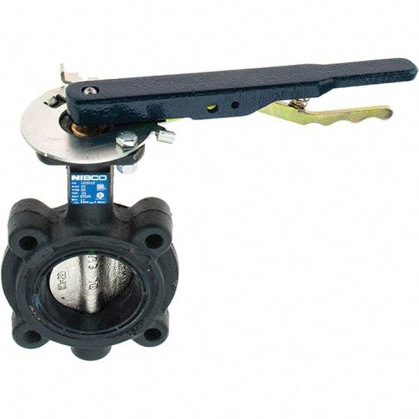 NIBCO - 2-1/2" Pipe, Lug Butterfly Valve - Lever Handle, Ductile Iron Body, EPDM Seat, 250 WOG, Ductile Iron Disc, Stainless Steel Stem - All Tool & Supply