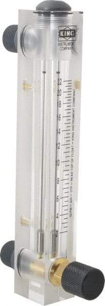 King - 1/2" M Port Block Style, Panel Mount Flowmeter - 125 Max psi, 22 SCFM, Acrylic - All Tool & Supply