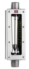 King - 2" FNPT Port Glass Tube/Stainless Case Flowmeter - 125 Max psi, 116 GPM, 304 Stainless Steel - All Tool & Supply