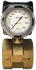 Made in USA - 3" NPT Port RCM Industries Flo-Gage Flowmeter - 180 Max psi, 40 to 300 GPM, Bronze - All Tool & Supply