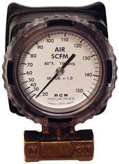 Made in USA - 3/4" NPT Port RCM Industries Flo-Gage Flowmeter - 180 Max psi, Bronze - All Tool & Supply