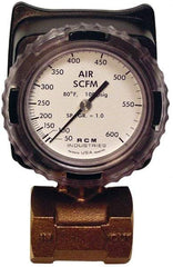 Made in USA - 1-1/2" NPT Port RCM Industries Flo-Gage Flowmeter - 180 Max psi, Bronze - All Tool & Supply