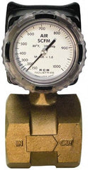 Made in USA - 3" NPT Port RCM Industries Flo-Gage Flowmeter - 180 Max psi, Bronze - All Tool & Supply