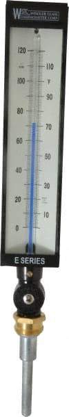 WGTC - 120°F, Industrial Thermometer without Thermowell - 3-1/2 Inch Stem Length, 1-1/4 to 18 Inch Thread - All Tool & Supply