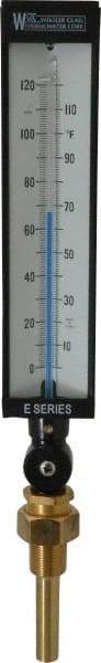 WGTC - 120°F, Industrial Thermometer with Standard Thermowell - 3-1/2 Inch Stem Length, 1-1/4 to 18 Inch Thread - All Tool & Supply