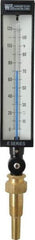 WGTC - 120°F, Industrial Thermometer with Lagging Thermowell - 3-1/2 Inch Stem Length, 1-1/4 to 18 Inch Thread - All Tool & Supply