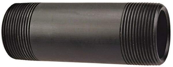 NIBCO - 1" Pipe, 6" Long Polypropylene Threaded Plastic Pipe Nipple - Schedule 80, Black - All Tool & Supply