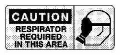 NMC - "Caution - Respirator Required in This Area", 7" Long x 17" Wide, Rigid Plastic Safety Sign - Rectangle, 0.05" Thick, Use for Accident Prevention - All Tool & Supply