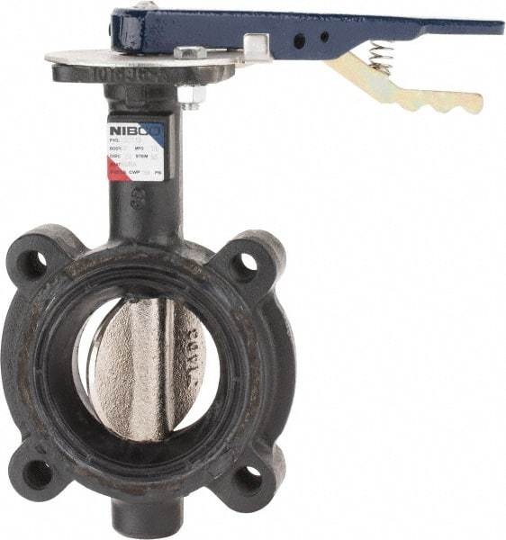 NIBCO - 3" Pipe, Lug Butterfly Valve - Lever Handle, Ductile Iron Body, Buna-N Seat, 250 WOG, Ductile Iron Disc, Stainless Steel Stem - All Tool & Supply