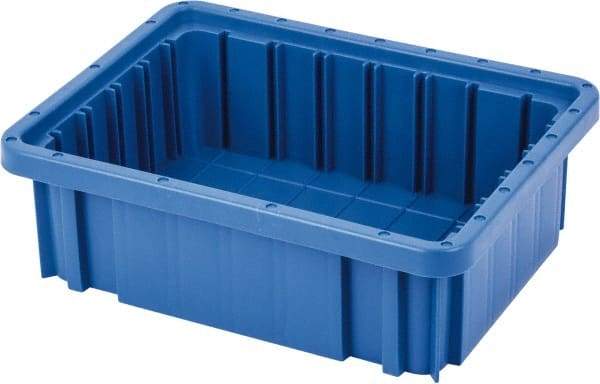 Quantum Storage - 50 Lb Load Capacity Blue Polypropylene Dividable Container - Stacking, 10.9" Long x 8.3" Wide x 3-1/2" High - All Tool & Supply