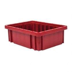 Quantum Storage - 50 Lb Load Capacity Red Polypropylene Dividable Container - Stacking, 10.9" Long x 8.3" Wide x 3-1/2" High - All Tool & Supply