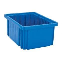 Quantum Storage - 50 Lb Load Capacity Blue Polypropylene Dividable Container - Stacking, 10.9" Long x 8.3" Wide x 5" High - All Tool & Supply